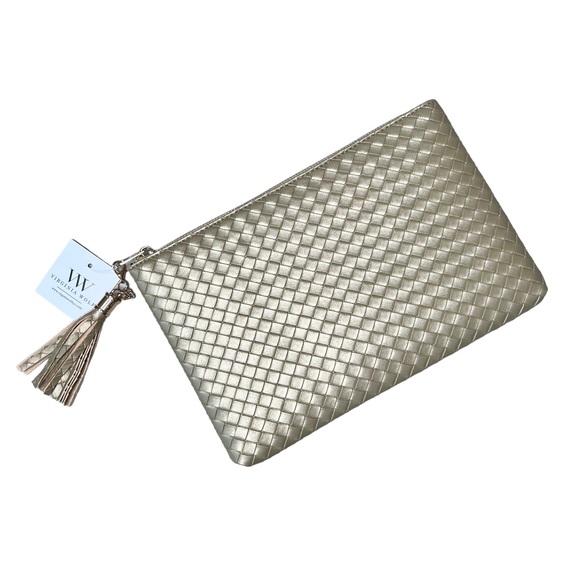 Virginia Wolf Mimi Woven Pouch Clutch NWT - Picture 2 of 10